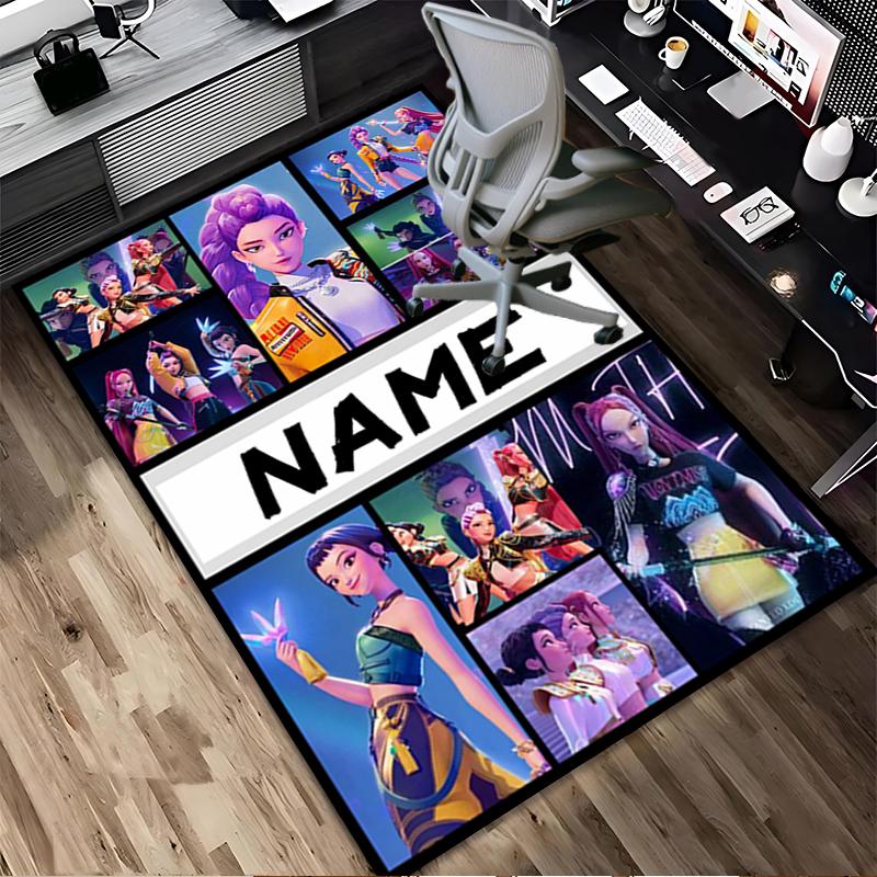 Custom Name Fantasy Heroes Living Room Non-Slip Area Rug Soft Carpet for Bedroom Kids Playroom Sofa Office Home Decor Doormat