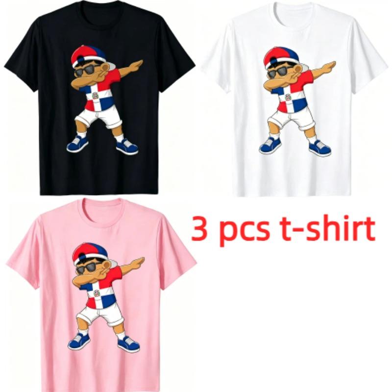 Anime Dominican Boy Pattern Print Kids T-shirt Summer Girls Boys Casual Fashion Tops Kids O-Neck Short Sleeve T-shirt Clothing