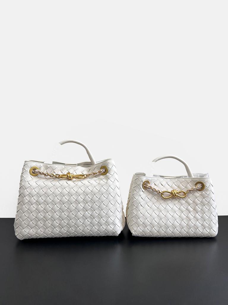 New Woven Bow Large Capacity Leather Shoulder Bag For Women Single Shoulder Diagonal Cross Handbag