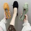 Round Toe Casual Shoes Women  Spring Candy Color Flat Heel Knot Ballet Flats Shoes Slip On Loafer Sneakersisd34