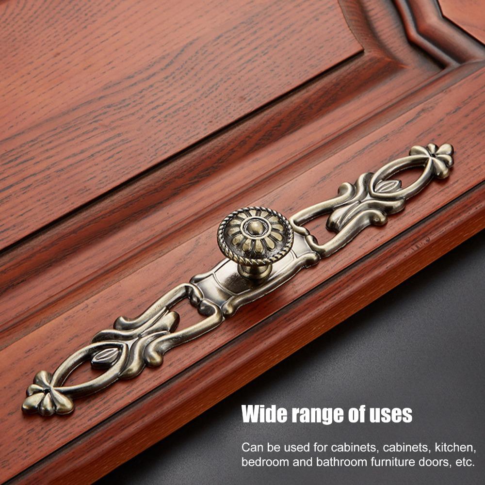 4pcs Durable Drawer Pulls Antique Bronze Door Handles Vintage Cabinet Handles Kitchen