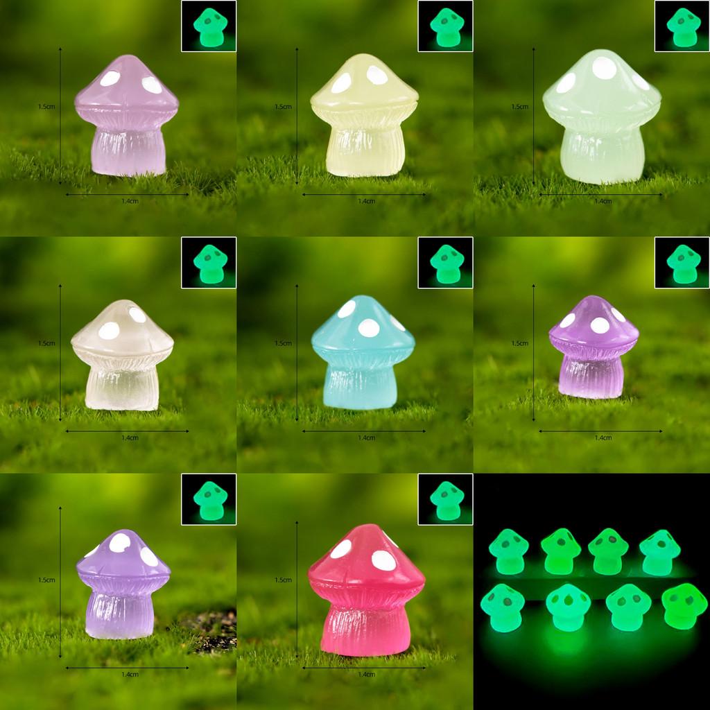 Adorable Resin Colorful Night Glowing Mushroom Fluorescent Craft Plant Decor