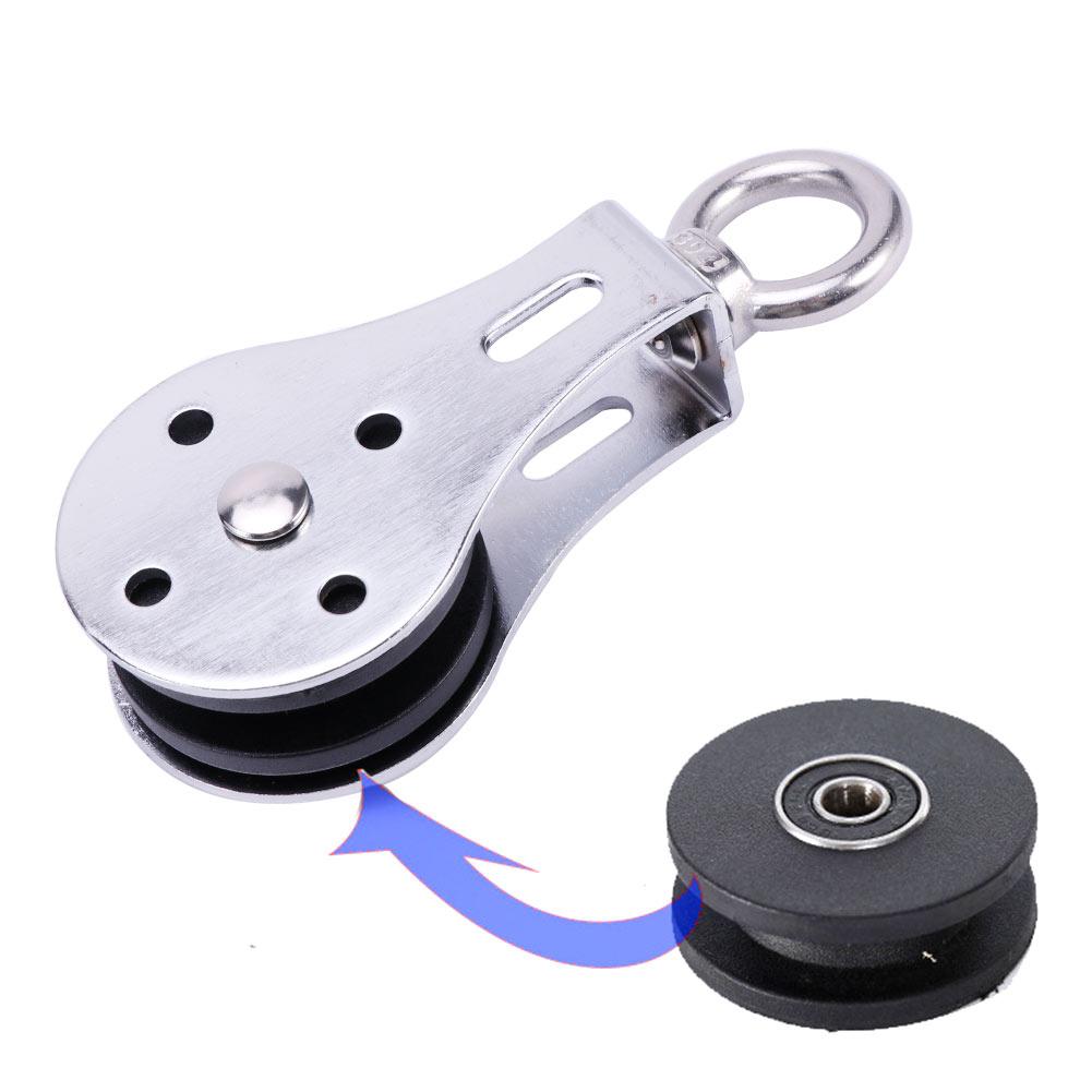 Высокоэластичный ABS Duty Single шкив M50 из нержавеющей стали шкив роликовый блок шкива 360Swivel для канатов выдерживающий нагрузку до 300 кг