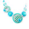 NOA [K0190] - Дизайнерское колье «Раскраска» бирюзового цвета
