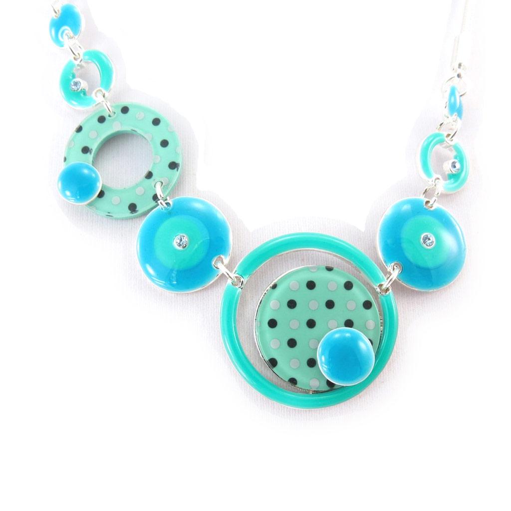 NOA [K0190] - Дизайнерское колье «Раскраска» бирюзового цвета