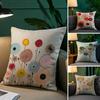 Simple Flower Art Pillow Case Plush Fabric Soft Pillowcase Double Sided Print Sofa Cushion Cover Throw