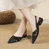Ladies Shoes  New Slip On Slingbacks Women's Pumps Summer Pointed Toe Shallow Solid Dress Closed Toe Shoes