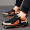 Chunky Sneakers Men Soft Sole Running Shoes Fashion Casual Microfiber Leather Upper Height Increased Flat Platform Board Shoes