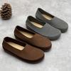 Spring Vintage Cowhide Women's Shoes Flat Round Head Soft Leather Soft Sole Casual Grandma Shoes
