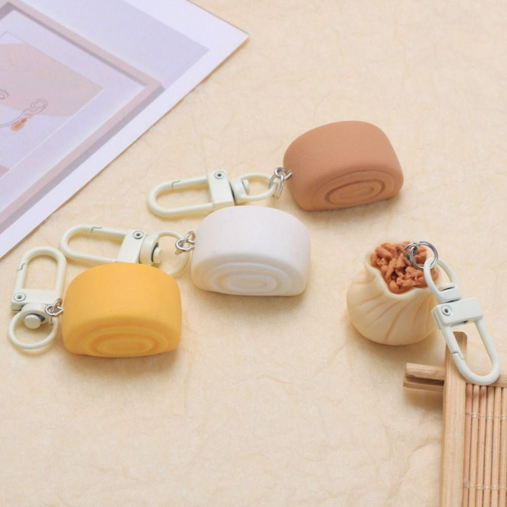 Dumplings Simulation Food Keychain Resin Backpack Pendant Siu Mai Couple Keychain  Couple Gift
