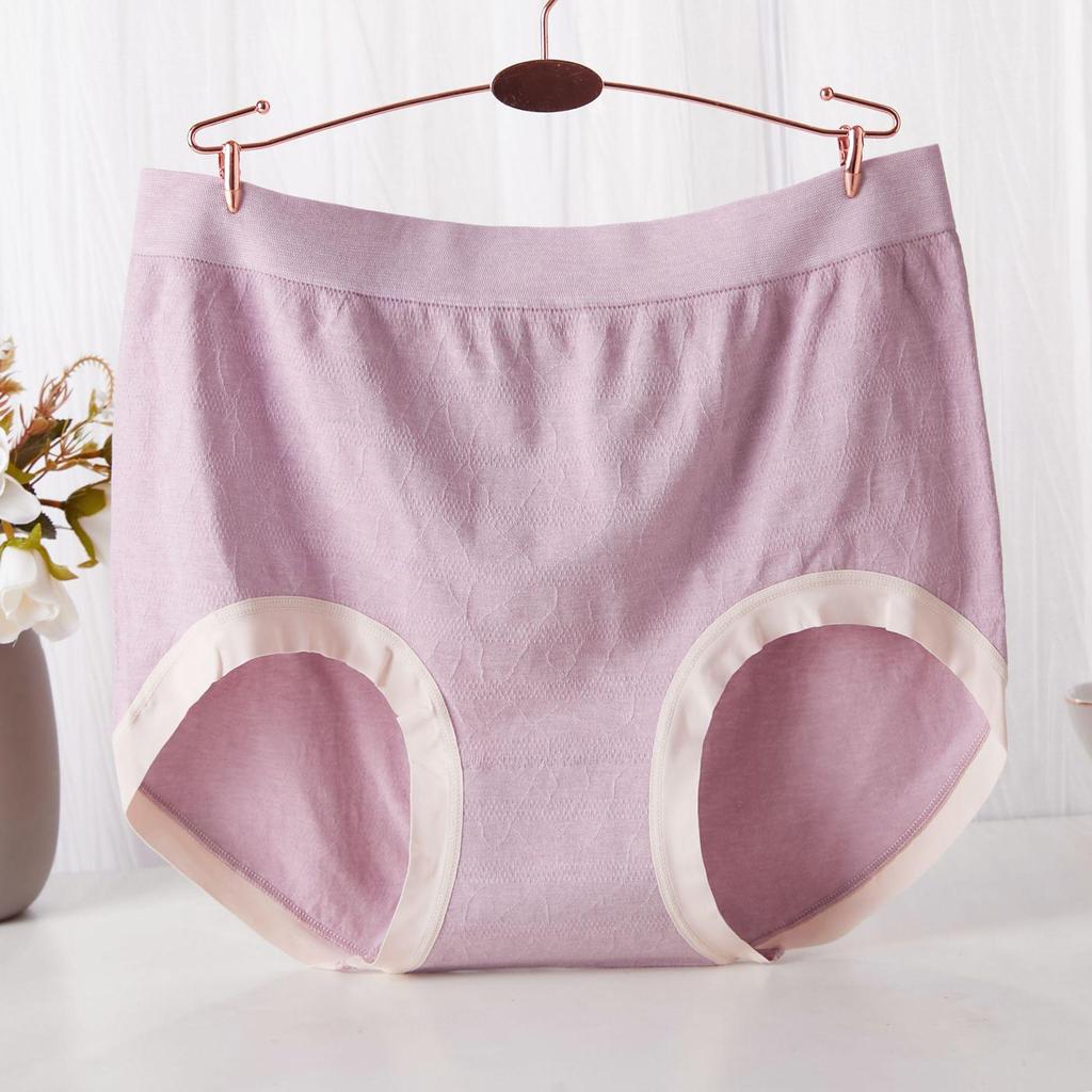 Plus Size Modal Cotton Seamless Mid-High Waist Triangle Panties for Women
