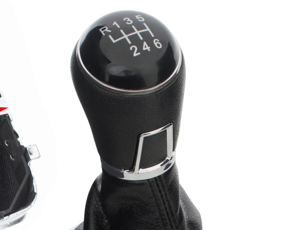VW Passat B7 10-15 BLACK gear shift knob + gaiter with CHROME frame 6 SPEED