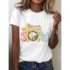 Women's T Shirt Graphic Letter Stylish Classic Casual Short Sleeve Round Neck Regular Tops  Summer