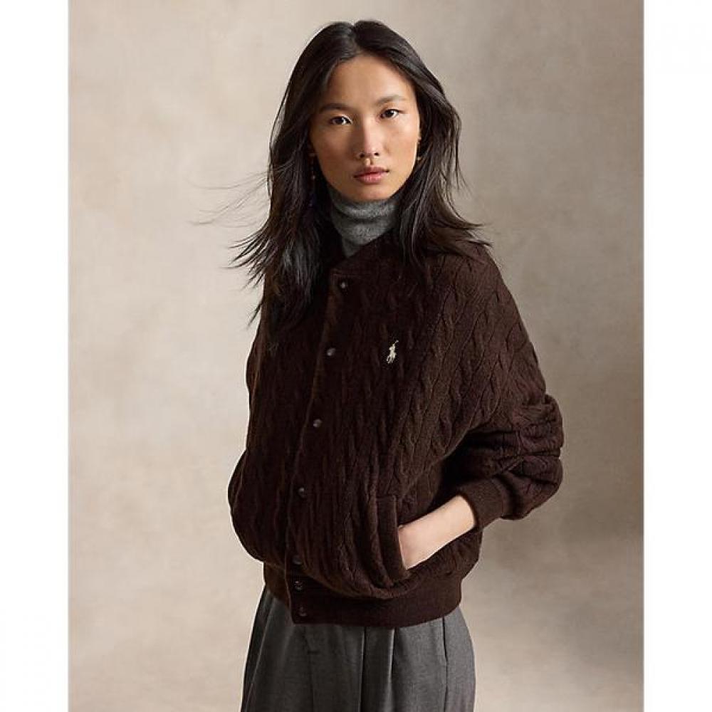Polo Ralph Lauren Women Cable Knit Wool Cashmere Snap Jacket Wmpootwn2820440200