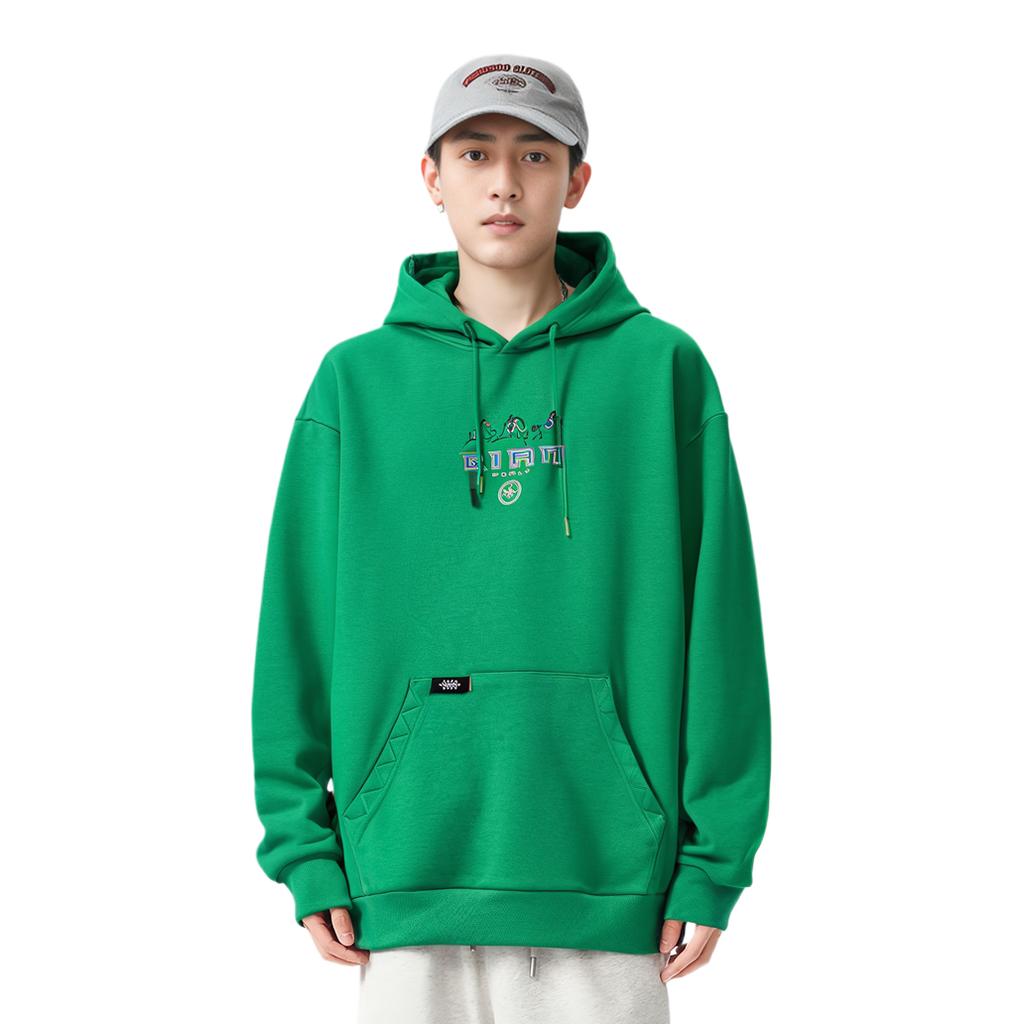 Li Ning Sports Lifestyle Series Daqian World Collaboration Pullover Hoodie Unisex Hoodies Fresh-Green AWDTE21-2