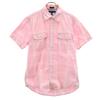Check Pattern Short Sleeve Custom Fit Cotton Shirt M Pink Men's Used