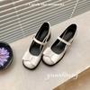 Туфли Лолита Женские Мэри Джейн на Т-образном ремешке из ПУ кожи с круглым носком и пряжкой, милый бантик, женские повседневные балетки, обувь для кампуса, размер 42