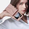 Кошелек-чехол с отделениями для карт через плечо из кожи для Samsung Galaxy Z Flip 7 6 5 4 Flip5 Сумка на ремешке с RFID-защитой Алмазные плечевые ремни Чехол