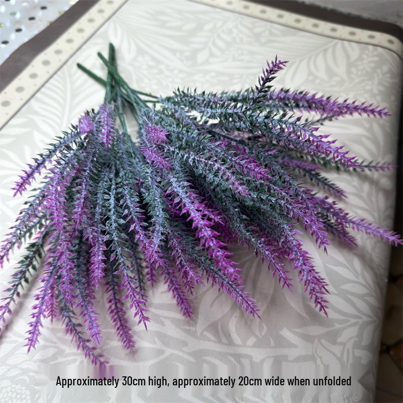 Pink Flocked Lavender Artificial Wedding Bouquet - Soft Decorative Flower Arrangement