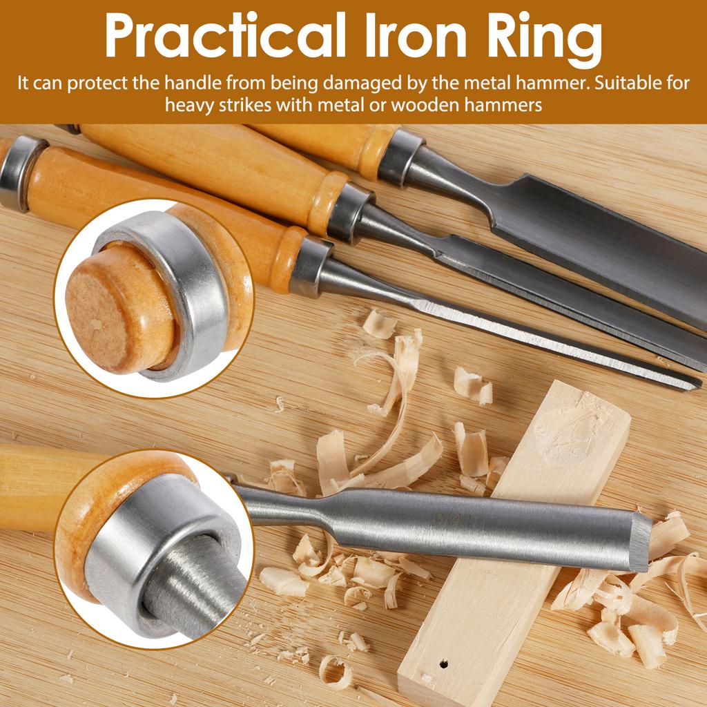 Набор стамесок по дереву 4 шт. Хром-ванадиевая стамеска для деревообработки Многоцелевой резак для резьбы по дереву Плотницкая стамеска Ручной инструмент