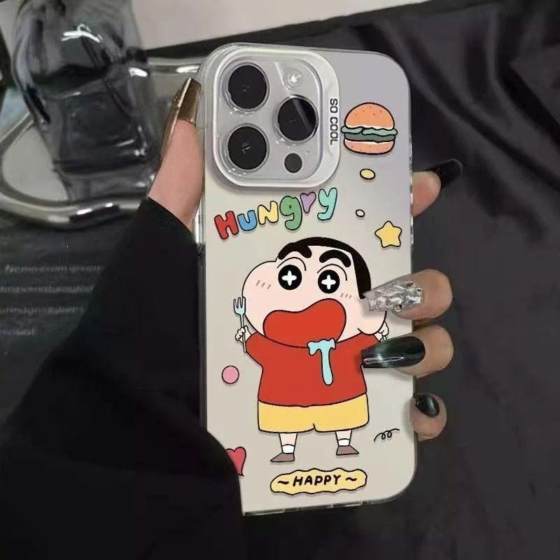 Drooling Shin-chan Case for iPhone 11 Pro Max & 17, Cute Soft Hard Case for iPhone 17 & 16