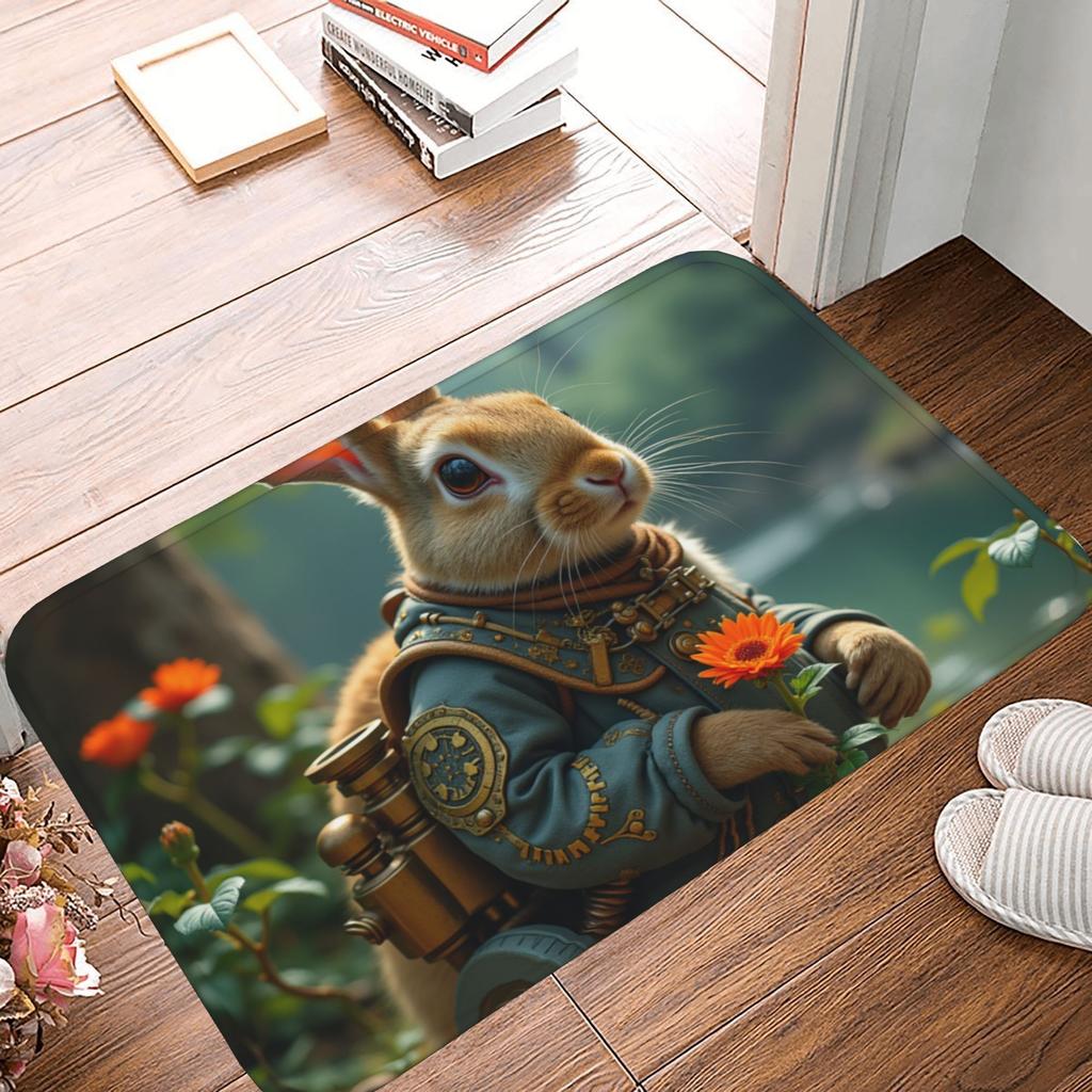 1PC Vintage Motorcycle Rider Kitchen Rug Non-Slip Door Mat Pop design Bathroom Rug Bath Mat Carpet for Home Sink Laundry Decor