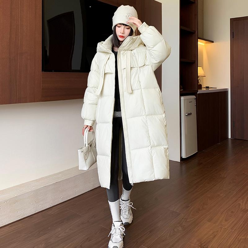 New Thickened Down Cotton Jacket for Women Long Knee-length Cotton Coat Korean Style Loose Puffer Jacket Winter Cotton-padded Jacket
