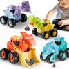 Plastic Children Pull Back Toy Car Puzzle Kids Excavator Car Toy  Xmas Gifts