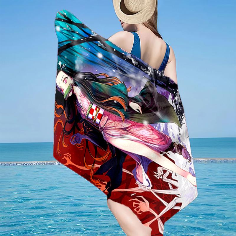 Anime Samurai Warrior's Journey Beach Towel, Super Soft Microfiber, Gift for Her/Him, Birthday, for Pool, Beach, Travel, Home Decor Fan gifts