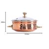 Steel Copper Handi Bowl with Glass Lid, for Serving Dishes, Tableware, Kitchenware for Home and Restaurant 500 ML
