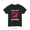 Jesus T Shirt with Horse Design Christian Faith Religious Inspirational Vintage Washed Top For Everyday Wear Slightly Soft