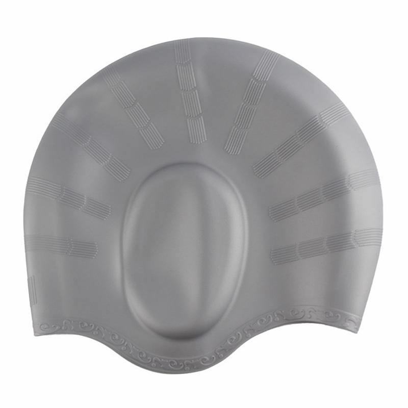 Высокоэластичные шапочки для плавания для взрослых, мужские и женские водонепроницаемые шапочки для бассейна, защита ушей, длинные волосы, большая силиконовая шапка для дайвинга