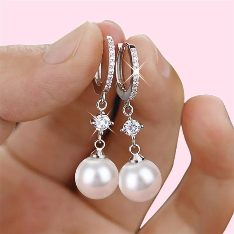 Серьги POMOiii Эстетические белые искусственные жемчужные для женщин, Темпераментные, Элегантные, Подвесные… Больше
