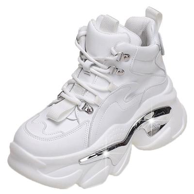 Модная обувь, высокие кроссовки на толстом каблуке 7 см, женские ботильоны на высокой платформе, новые зимние кожаные кроссовки на толстой подошве для женщин, Botas Mujer