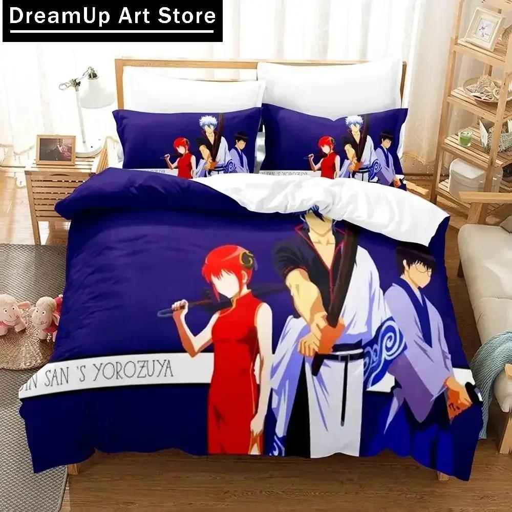 3D Print Fashion Gintama Anime Bedding Set Boys Girls Twin Queen Full Size Duvet Cover Pillowcase Bed Adult Bedroom