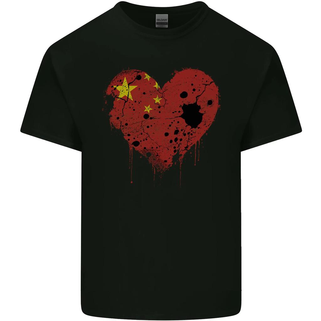 Love China Flag Chinese Day Football Kids T-Shirt Childrens