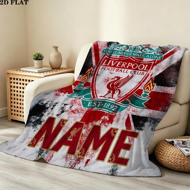 С индивидуальным именем, Фланелевое одеяло с принтом Liverpool, мягкий плед для спальни, дивана, моющийся, рождественский подарок, отличный подарок.