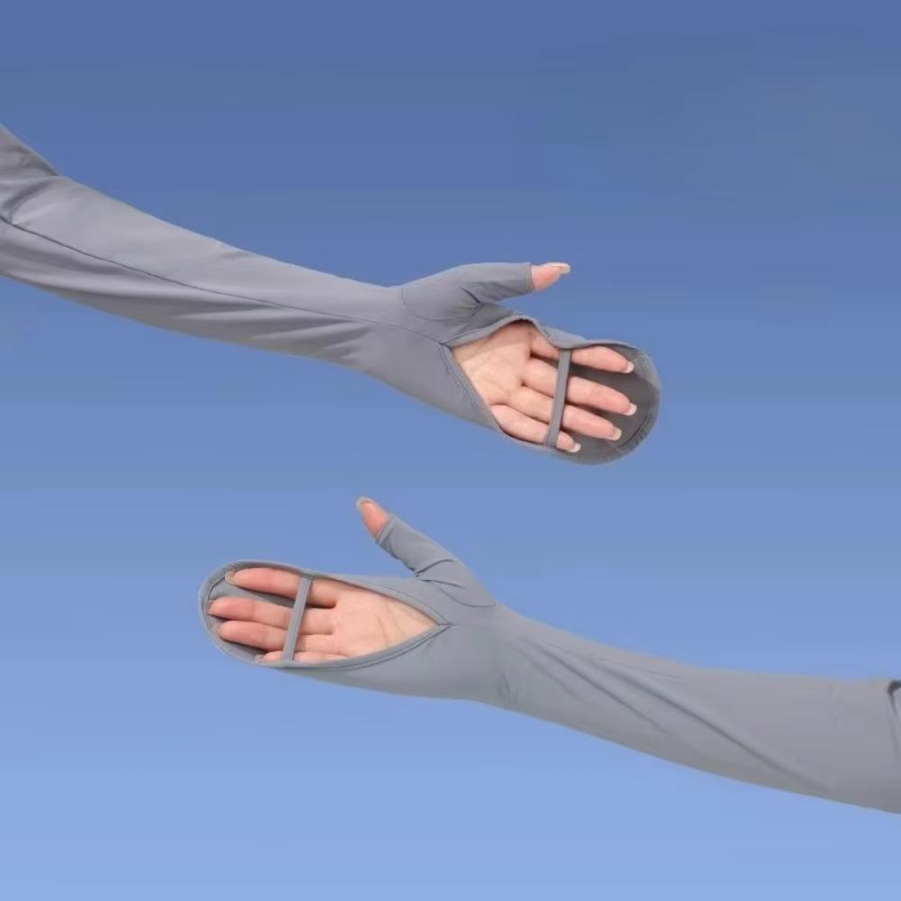 Full Wrap Sunscreen Sleeve Anti-UV Cycling Sleeve Gloves Thin Ice Silk Sleeves Driving