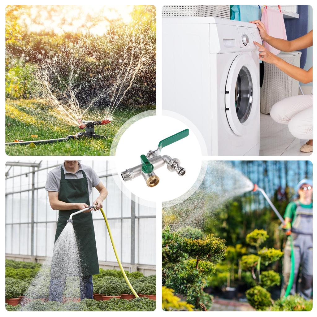 Двойной контроль Садовый шланг Кран с быстросъемными соединениями Нержавеющая сталь Наружный водопроводный кран Универсальный кран Садовый кран