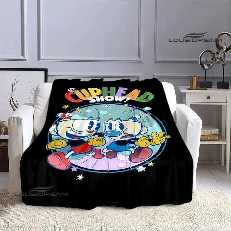 Одеяла с принтом аниме Cuphead, детские теплые красивые одеяла, фланелевые мягкие и удобные одеяла для дома, путешествий, подарков на день рождения