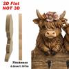 Highland cow-shaped wall-mounted key rack 2D bull head animal wooden towel and