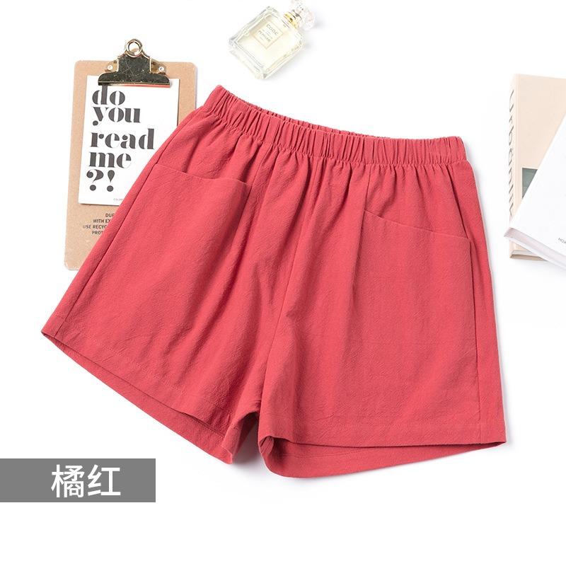 Spring and Summer New Cotton and Linen Shorts Women's Outer Wear Thin A- Shown Wide Leg High Waist Slimming Plus Size Loose Casual Shorts for Women