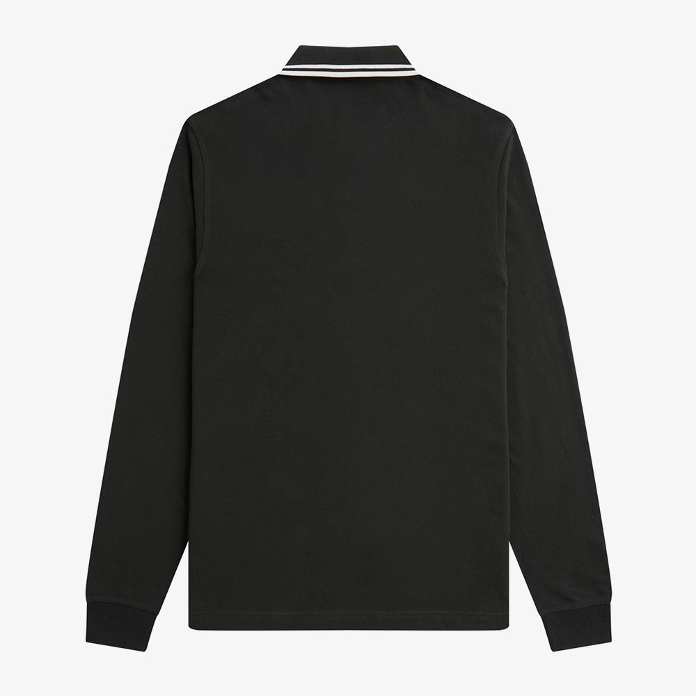 FRED PERRY [M3636] Long Sleeve Twin Tip Fred Perry Shirt - Night Green/Snow White M3636-T50