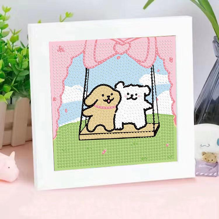 Алмазная Живопись DIY Детская Ручная Работа Наклейка Линии Мультяшный Щенячий Декор Наклейка Картина