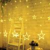 3.5M Star Curstain LED String Fairy Lights 138 LEDs Christmas Lights For Home Bedroom Window Outdoor Party Holiday Decoration
