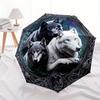 Wolf Automatic Umbrella For Daily Use Birthday Christmas Valentine'S Day Gift Travel Umbrella Playful Design Durablet30