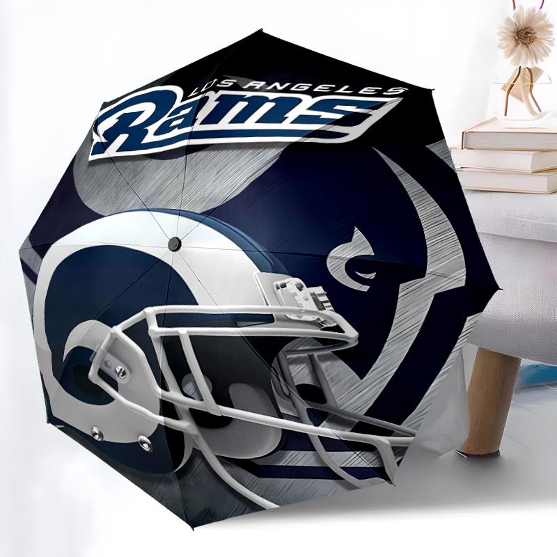 Printed Los Angeles Rams logo Folding Umbrella,Outdoor,Leisure,And Travel Umbrella,Durable Umbrella Fabric,Birthday And Holiday Gift