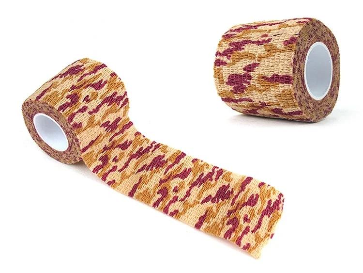 Self-Adhesive Protective Tape Wrap Tactical Camo Multi-Functional Non-Woven Fabric Stealth Tape Stretch Bandage Outdoor Hunting