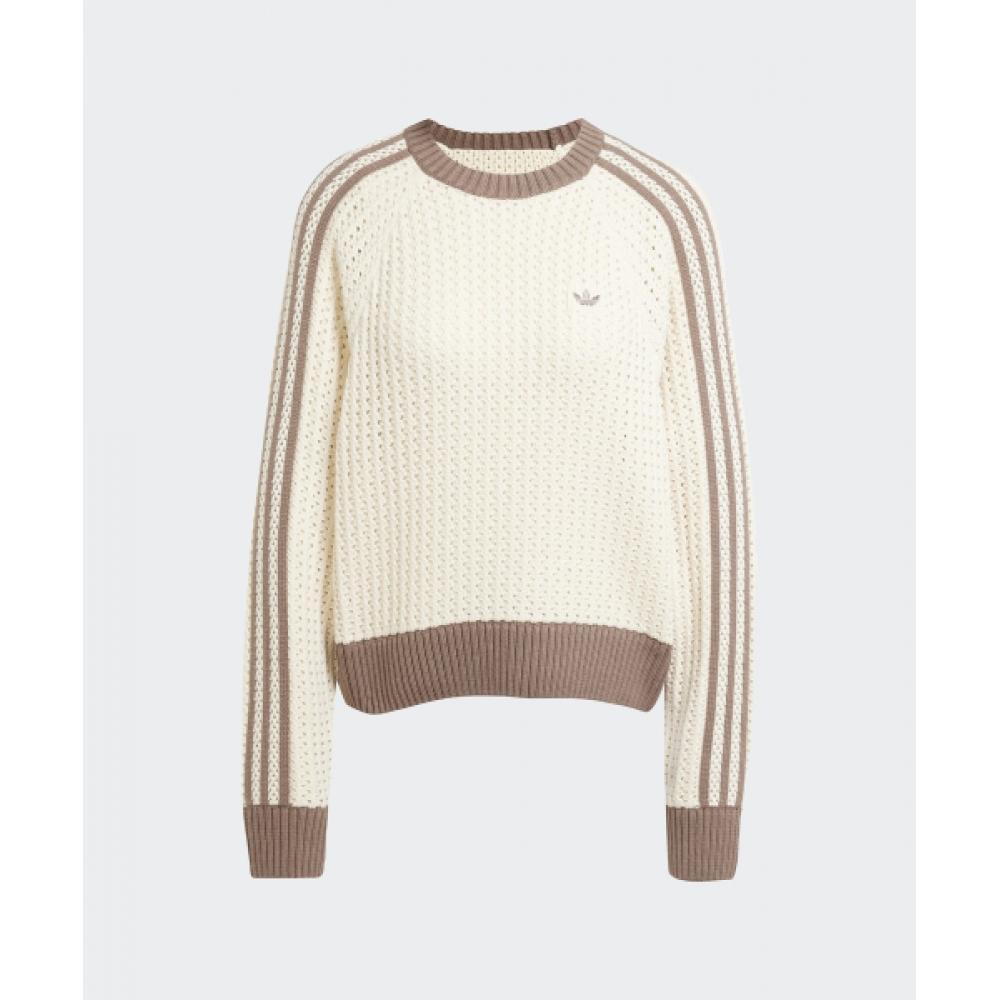 Adidas Knitted Crew Sweatshirt Wonder White Jd0907