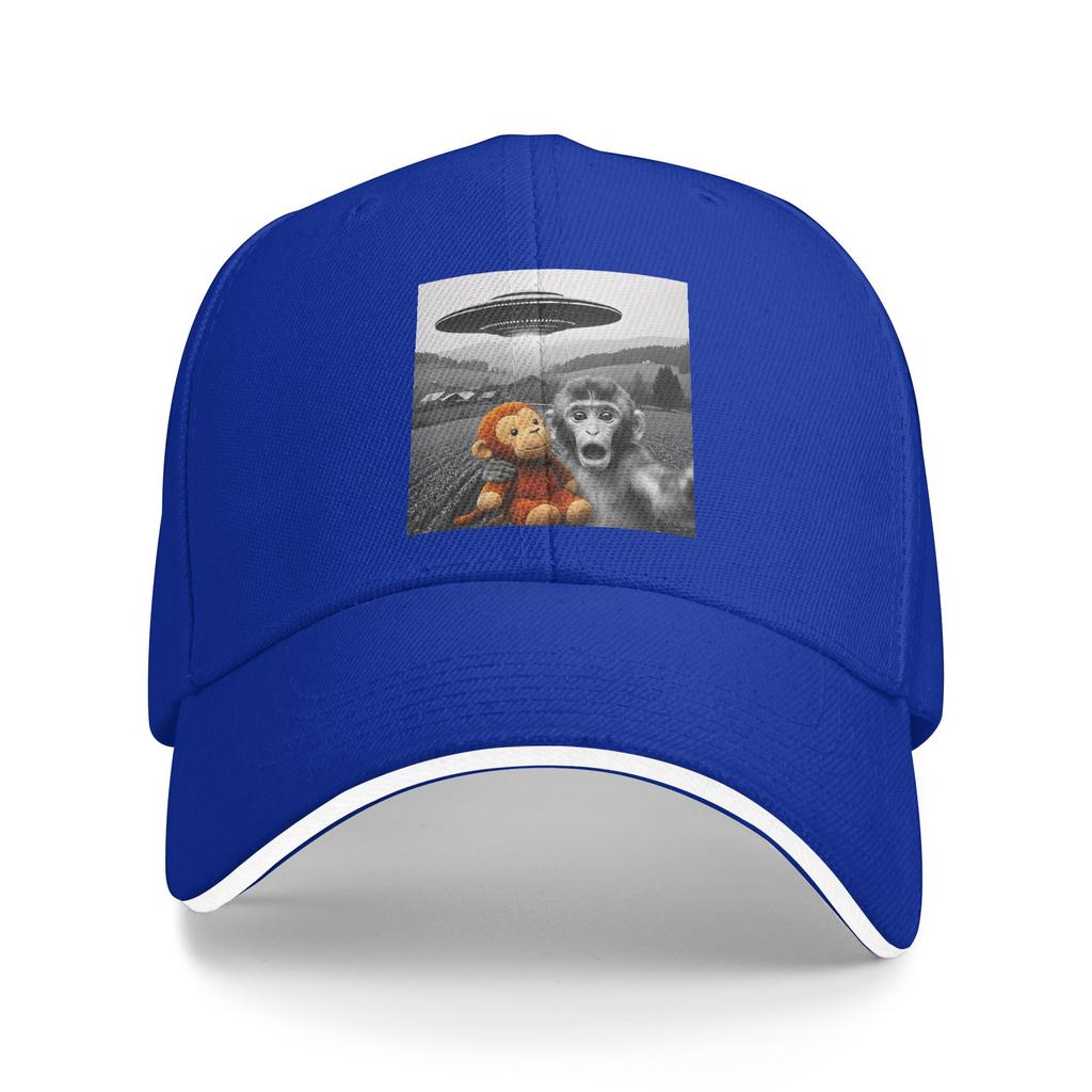Summer Punch Monkey UFO Funny Selfie Baseball Cap Hiking Fishing Stylish Print Sun Hip Hop Hats Men Sun-Proof Baseball Caps
